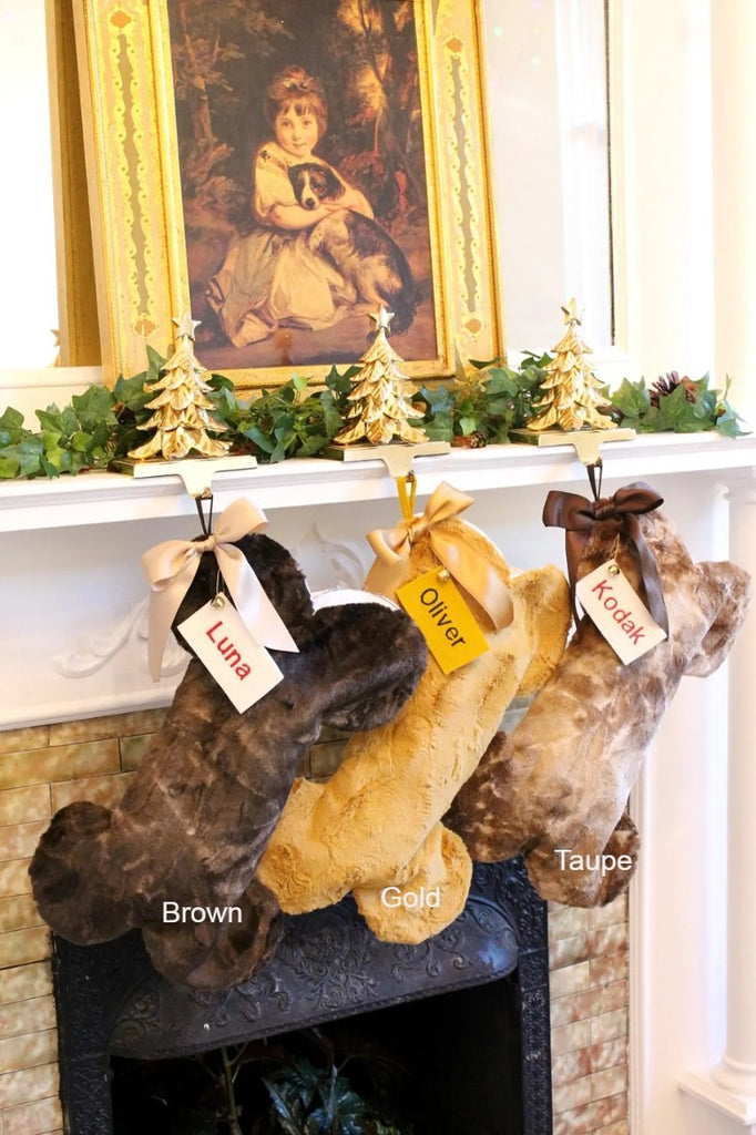 Personalized Faux Fur Dog Christmas Stocking – Handmade Holiday Pet Stocking